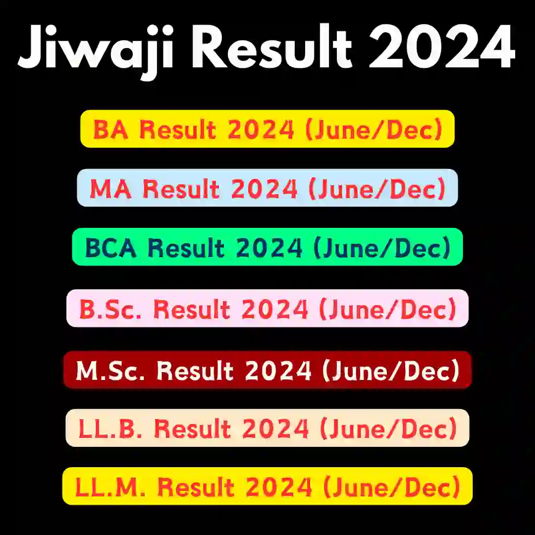 Jiwaji University Result 2024 Download Jiwaji Result : BA, B.Sc, B.Com, MA, MSc, M.Com Results