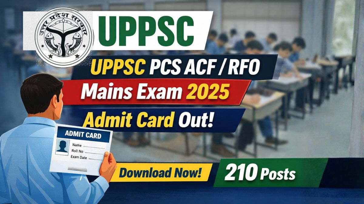 Admit card thumbnail for UPPSC PCS Mains Admit Card 2026 Released – Download ACF/RFO Admit Card for 210 Posts