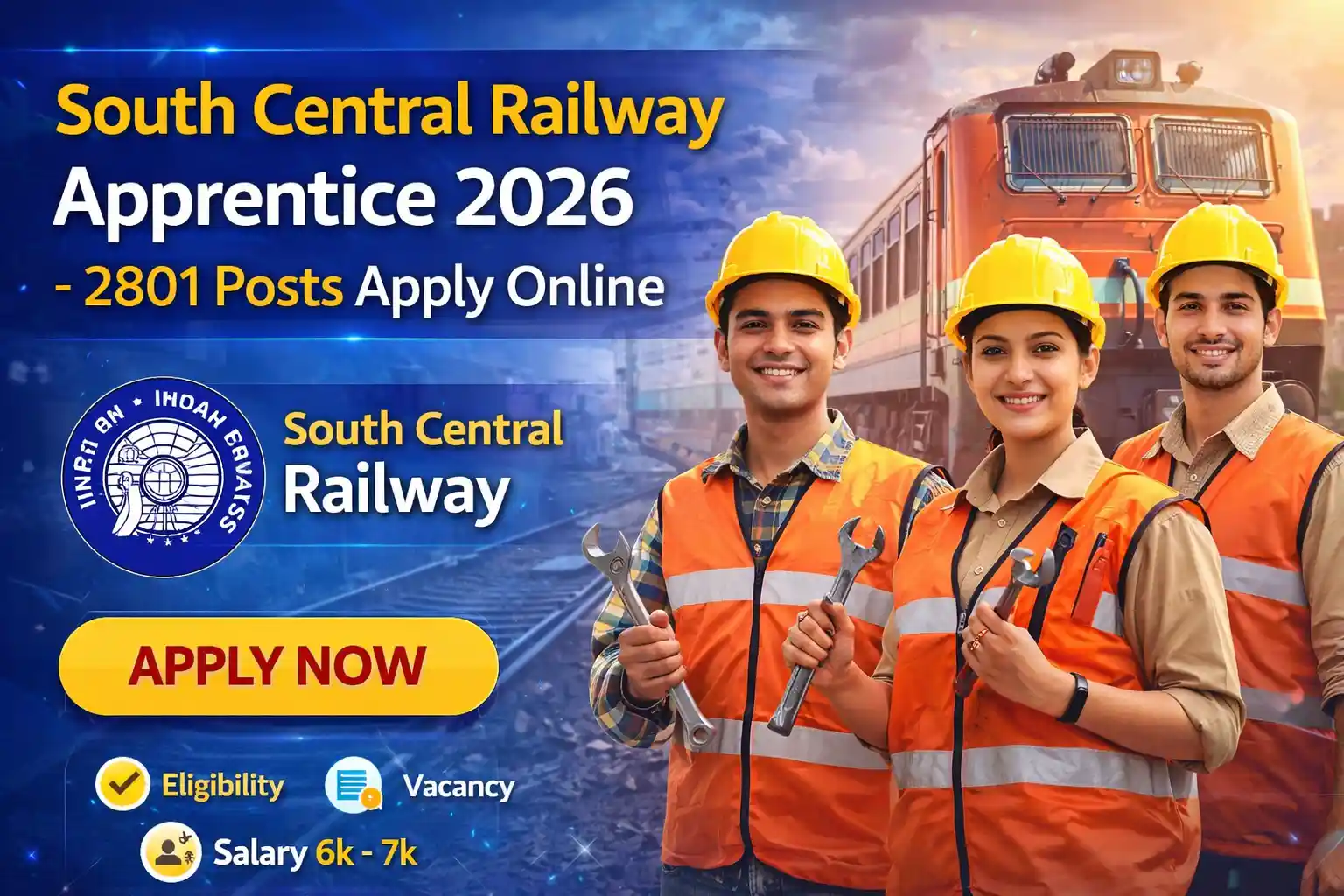South Central Railway Apprentice 2026 – 2801 Posts Apply Online thumbnail