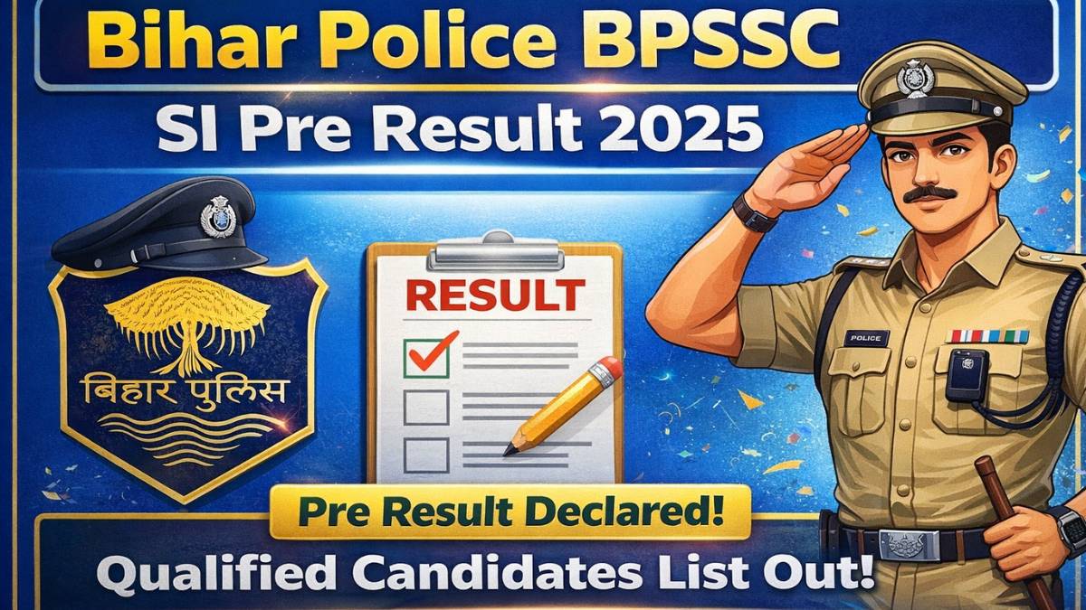 Result thumbnail for Bihar Police BPSSC SI Pre Result 2025 Released – Check Qualified Candidates List for Mains Exam