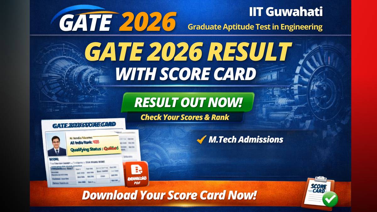 Result thumbnail for GATE 2026 Result Released – Download Now | IIT Guwahati