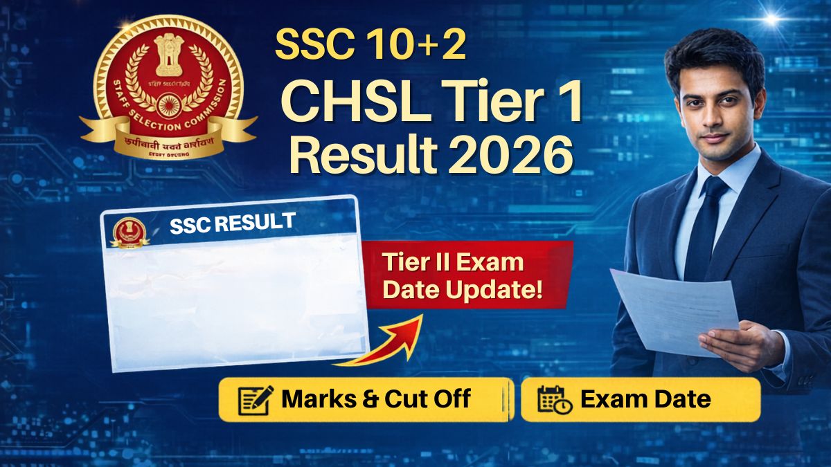 Result thumbnail for SSC CHSL Tier I Result 2026 Out – Check Marks, Cut Off & Tier II Exam Date Update